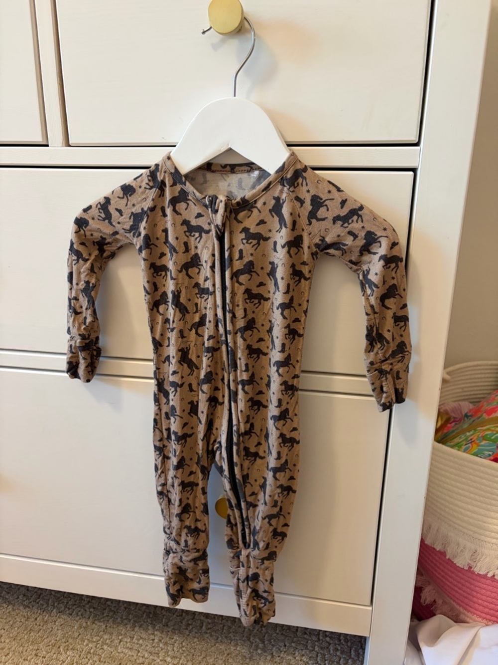 Bundle of Joy Bamboo Pajamas Newborn Rodeo Western Zip Footie Soft